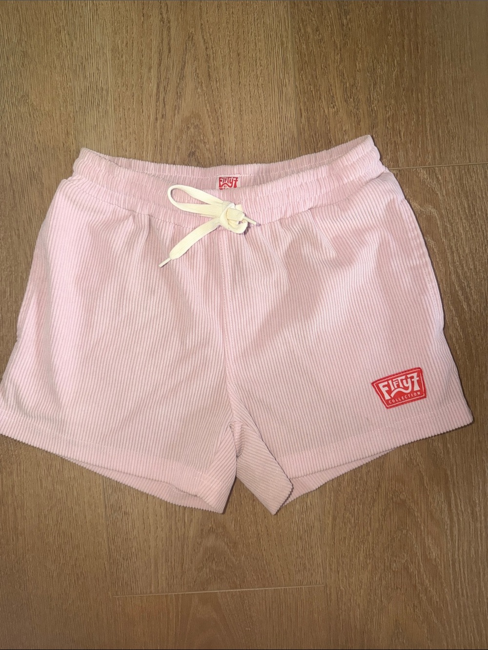 Jack by BB Dakota Pastel Pink Ribbed Drawstring Shorts